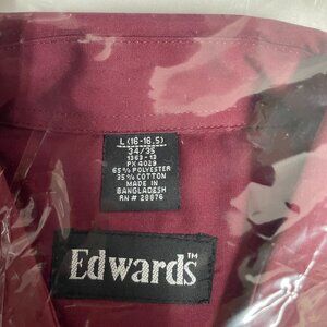 Edwards long sleeve burgundy men's shirt ne in package size L